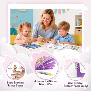 Livre <span class=keywords><strong>de</strong></span> <span class=keywords><strong>coloriage</strong></span> aquatique réutilisable <span class=keywords><strong>Sirène</strong></span> pour tout-petits <span class=keywords><strong>de</strong></span> 1 à 3 ans avec plus <span class=keywords><strong>de</strong></span> 18 autocollants et stylo sans bavure – Kits éducatifs et cadeaux - Product Image 4