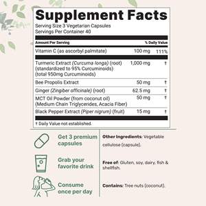 <span class=keywords><strong>Micro</strong></span>-complément Curcuma Curcumine en capsules 1 000 mg |   Capsules pour adultes à base de curcuminoïdes à 95 %, de poivre noir et d'huile MCT - Product Image 4