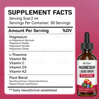 BSTBIO OEM/ODM Glycinate de magnésium liquide avec L-théanine et vitamines 60 ml Gouttes de glycinate de magnésium
