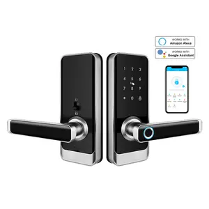 Safety Biometric Fingerprint Door Handle Digital Keyless Wireless Lock Remote Control Ttlock App Unlock