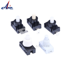 Venta caliente ABILKEEN H = 3,2mm Diámetro 7,9mm Botón rojo Tipo OFF-ON Interruptor de botón de plástico con terminales de soldadura de 2 pines - Product Image 6