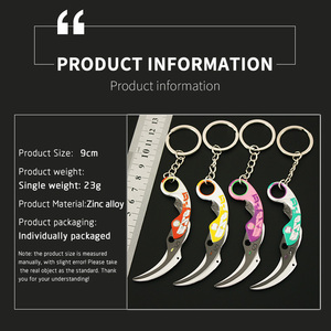 Campione gratuito portachiavi Valorant portachiavi pistola portachiavi 3D decorazione modello coltello velocità <span class=keywords><strong>Karambit</strong></span> coltello - Product Image 6