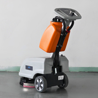 HANGCHA Nettoyeur de sols électrique autoporté à pousser facilement, pour carrelage, 1350m²/h, autolaveuse portative