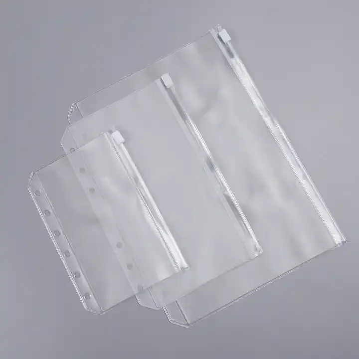 حقيبة ذات سحاب للبيع بالجملة a5 a6 b5 PVC حقيبة بلاستيك شفافة شفافة بلاستيك مجمد ذاتية الغلق مظاريف النقود للدائمة