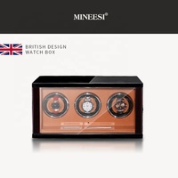 Remontoir de montre automatique de luxe MINEESI personnalisé à 3 emplacements, écran tactile, laque noire piano, intérieur en cuir PU, OEM ODM