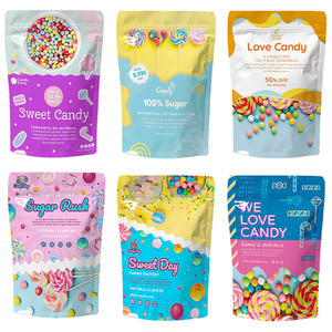Custom Candy Sugar Snack Treat Dry Waterproof Stand up Plastic Packaging Packing Foil Food Mylar Bag with Zipper logo - Product Image 3