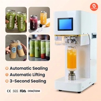 Scelleuse automatique de gobelets en plastique professionnelle, 25 pièces/min, pour les boutiques de boissons, de bubble tea, de café, de jus et de sodas