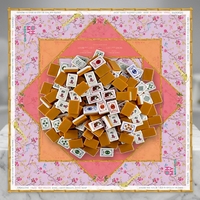Mahjong américain de luxe moderne, 160 pièces, 36 mm, tuiles en acrylique ambre gravées à 4 couches avec tapis corail lilas, en stock, pour 4 joueurs