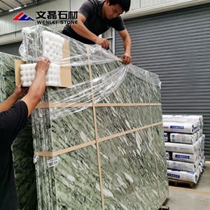 Loseta de Mármol Verde Esmeralda al por Mayor con Vetas Negras, Piedra Natural para Baño, Fondo de TV, Mesa de Comedor - Product Image 6