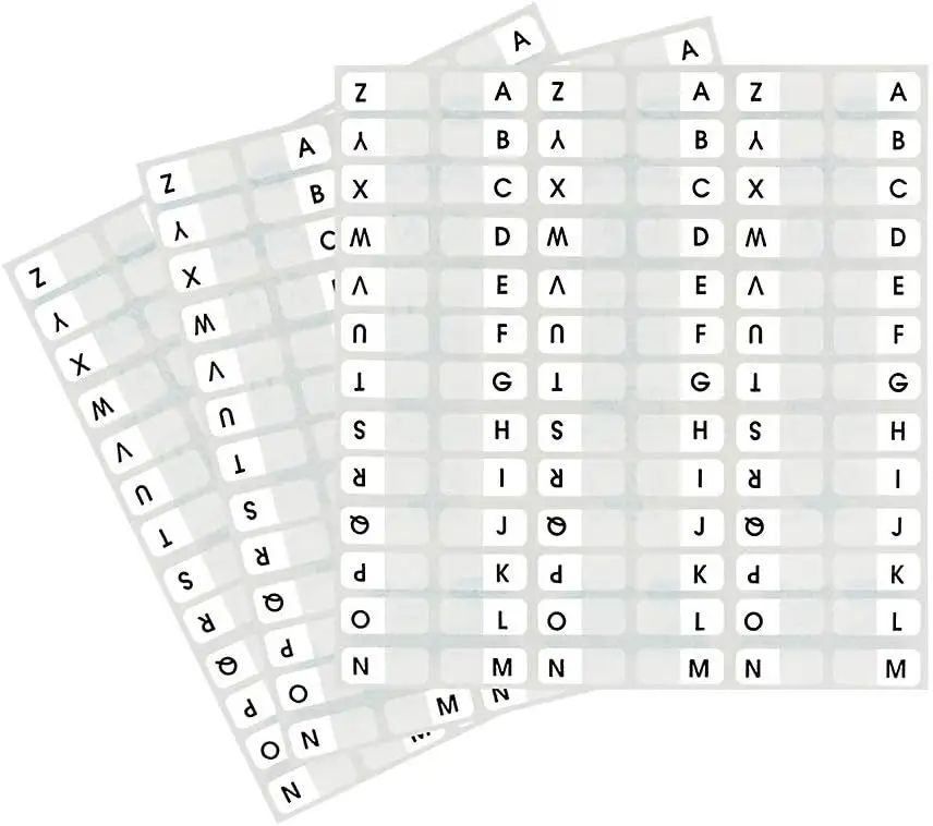 Custom Alphabetical Tab Indexes A a Z Transparente Page Tabs Auto-adesivas Guias de arquivo alfabético colorido