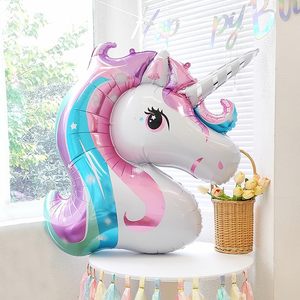 Set di Decorazioni per Festa di Compleanno a Tema Unicorno <span class=keywords><strong>con</strong></span> Grandi <span class=keywords><strong>Palloncini</strong></span> Unicorno <span class=keywords><strong>Arcobaleno</strong></span> ad Elio per Baby Shower e Compleanno - Product Image 4