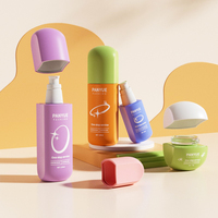 Ensemble d'emballages en verre pour soins de la peau avec coins arrondis personnalisés, coloré, 40 ml, 100 ml, 120 ml avec pompe à lotion
