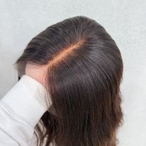 Pelucas de encaje HD, cabello humano Remy europeo virgen, un solo nudo atado a mano, peluca judía con parte superior de encaje, peluca con malla frontal de Color resaltado para mujer - Product Image 3