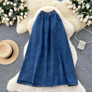 <span class=keywords><strong>Jupe</strong></span> droite <span class=keywords><strong>en</strong></span> <span class=keywords><strong>jean</strong></span> décontractée pour femme, style rétro, pour le printemps, vente <span class=keywords><strong>en</strong></span> gros - Product Image 4