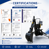 Aksesoris Backhoe Traktor Kompak LW-5 15-25HP PTO Hidrolik 3 Titik Hitch Backhoe Loader untuk Penggunaan Pertanian