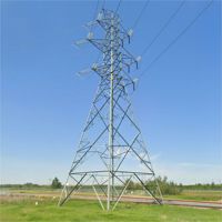 Pylône de transmission d'énergie haute tension autoportant à quatre pieds en acier galvanisé à chaud avec treillis en acier cornière