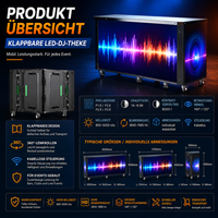 Écran LED pliable GOB P2.5 durable pour comptoir, signalisation numérique mobile haute fiabilité pour affichage publicitaire sur scène d'exposition et événements