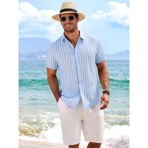 Custom <b>Mens</b> Linen Short Sleeve Casual Button Down <b>Shirt</b> Breathable <b>Beach</b> Wedding <b>Shirts</b> - Product Image 5
