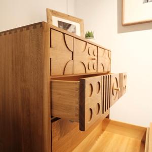 <span class=keywords><strong>Commode</strong></span> Moderne en Bois Massif pour Chambre à Coucher, 3 Tiroirs de Rangement, Armoire à Outils <span class=keywords><strong>Grande</strong></span> Capacité pour Vêtements, Poignées de Tiroir - Product Image 3