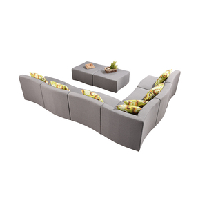 Color Gris esquina en forma <span class=keywords><strong>de</strong></span> L, <span class=keywords><strong>muebles</strong></span> al aire libre, jardín tela sofá - Product Image 2