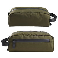 Trousse de toilette de voyage vert olive, organiseur de cosmétiques résistant à l'eau avec poche avant zippée pour hommes et femmes