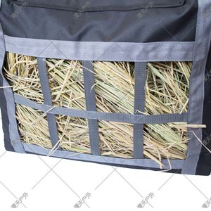 Sac d'alimentation pour chevaux, sac de stockage de foin de grande capacité, tissu Oxford 600D, utilisation en extérieur, noir, gris - Product Image 4