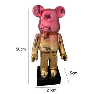 Statua dell'orso fatto a mano fai da te Graffiti figurina in vinile con pittura a pigmenti fluidi per i premi di san valentino in resina - Product Image 5
