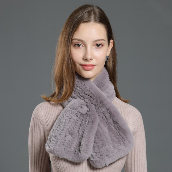 CX-S-33H классические новые дизайнерские женские зимние меховые шарфы шарф из настоящей шерсти кролика, декоративного кролика вязаный шарф