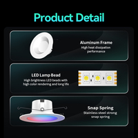 OEM / ODM Home App control ZigBee WiFi RGBCW LED down Light 6500K ajustable regulable CCT cambio LED inteligente empotrado downlight
