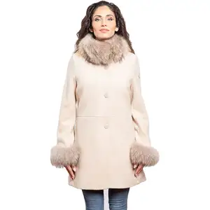 Ladies Outerwear Woolen Plus Size Women's Trench Winter And Autumn Jackets Fur Collar Wool Coat Women