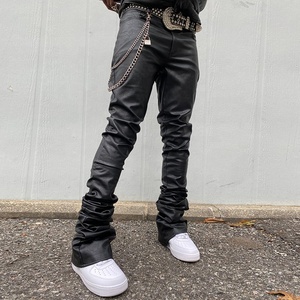 <span class=keywords><strong>Pantaloni</strong></span> da Moto in <span class=keywords><strong>Ecopelle</strong></span> di Alta Qualità Personalizzati con Gamba Larga per <span class=keywords><strong>Uomo</strong></span> - Product Image 2