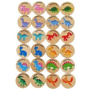 Jeu de mémoire éducatif en bois pour enfants de 4 à 9 ans : Trouvez les dinosaures identiques – Concentration et cognition amusées - Product Image 5