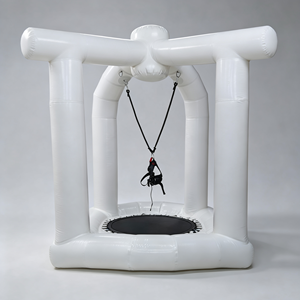 Trampoline gonflable commercial extérieur en PVC blanc pour enfants et adultes – Jeux de saut à l'élastique individuels - Product Image 1
