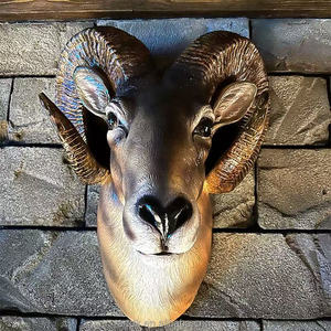 Décoration murale en résine A165 Tête <span class=keywords><strong>de</strong></span> Biche, style européen et américain, pour bar, décoration créative pour la maison, sculpture animale pour salon, ornement décoratif - Product Image 1