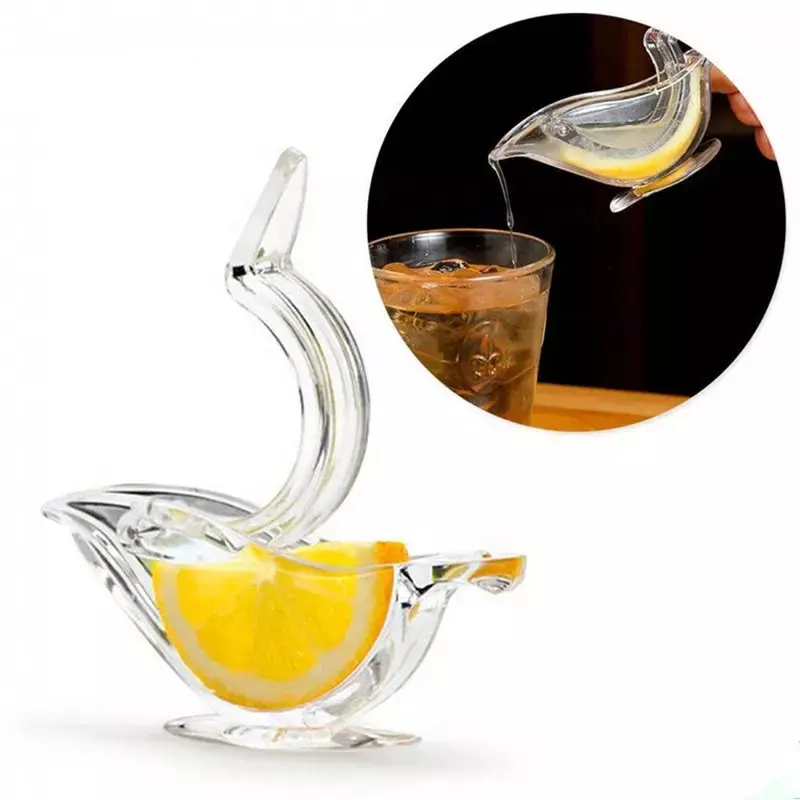 D222 Plastic Acrylic crystal Boat Shape Manual Transparent juicer press Lemon Squeezer Orange Clip Home Kitchen Bar Gadget