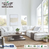 Sofá Seccional Modular MYUZ OEM para Sala de Estar, Muebles Franceses, Asientos Profundos, Estilo Nórdico Moderno, Blanco, Conjuntos de Sofás Modulares