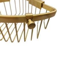 Étagère de salle de bain murale triangulaire moderne en cuivre brossé chromé doré, forme festonnée, durable, pour un seul usage
