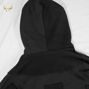 Personalizado 3D Patchwork gráfico 100% algodón logotipo personalizado bordado plano empalme corte Irregular puntadas inversas línea sudaderas con capucha para hombres - Product Image 5