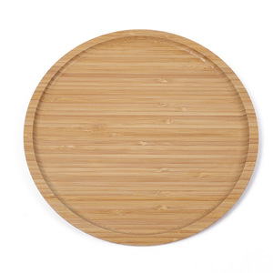 Plateau rond en bois massif avec compartiments, plateau à fruits et en-cas en bambou, pour la maison, le salon - Product Image 5