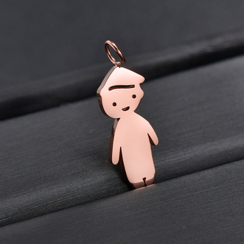 rose gold color-boy pendant