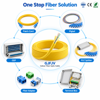 Câble à fibres optiques intérieur personnalisé GJFJV 2 4 6 8 12 24 cœurs, gaine PVC LSZH, fil aramide pour installation de projets de télécommunications