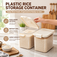 Branded Rectangular Plastic Rice Storage Container Home Use Large 20-Pound Sealed Insect-Proof Moisture-Proof Container