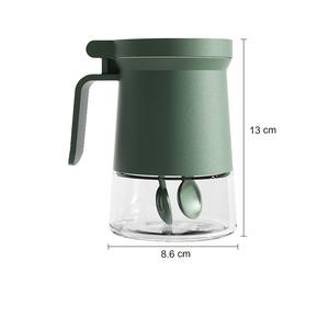 Tarro de condimentos doblemente sellado a prueba de humedad para cocina, botella de glutamato monosódico y sal con cuchara, estante para especias y botellas - Product Image 4