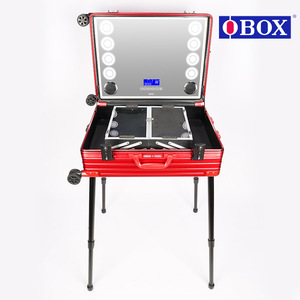 Valise à maquillage OBOX grande capacité, style moderne, avec poignée trolley, serrure TSA, roulettes pivotantes, sac cosmétique portable pour rangement à domicile - Product Image 5