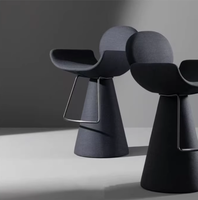 Tabouret de bar en tissu minimaliste de luxe léger, chaise haute design pour extérieur, salon, comptoir, bar, hôtel, bureau, pub