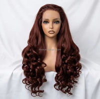 Perruques synthétiques Lace Front de haute qualité, boucles rebondissantes, mélange de boucles ondulées, dentelle transparente 13*4, résistantes à la chaleur, petit bonnet