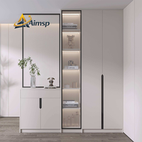 Meubles de salon de style moderne avec structure résistante à l'humidité et plusieurs compartiments, adaptés à la décoration du salon