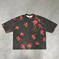 Transfert thermique DTF personnalisé pour t-shirts en coton épais surdimensionnés, streetwear, camouflage, t-shirts graphiques à manches courtes