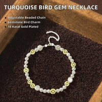 Collier tendance en perles d'imitation, turquoise, agate rouge, pendentif oiseau, réglable, plaqué or 18 carats, cadeau pour femme