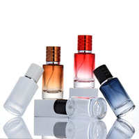 Flacon de parfum de luxe vide avec boîte 30ml/50ml/100ml, vaporisateur en verre, gravure mate, décalcomanie, sérigraphie, design givré